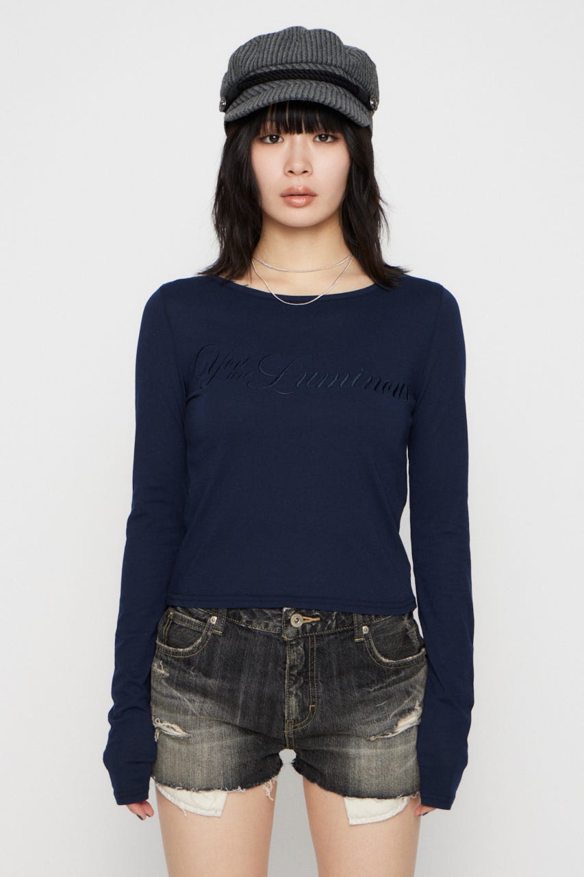 SAME COLOR LETTERING トップス NVY FREE