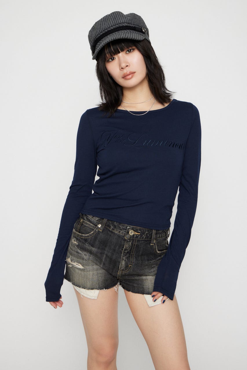 SAME COLOR LETTERING トップス NVY FREE