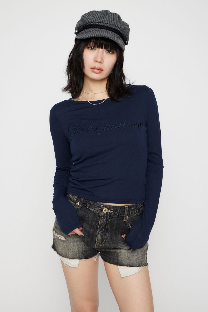 SAME COLOR LETTERING トップス NVY FREE