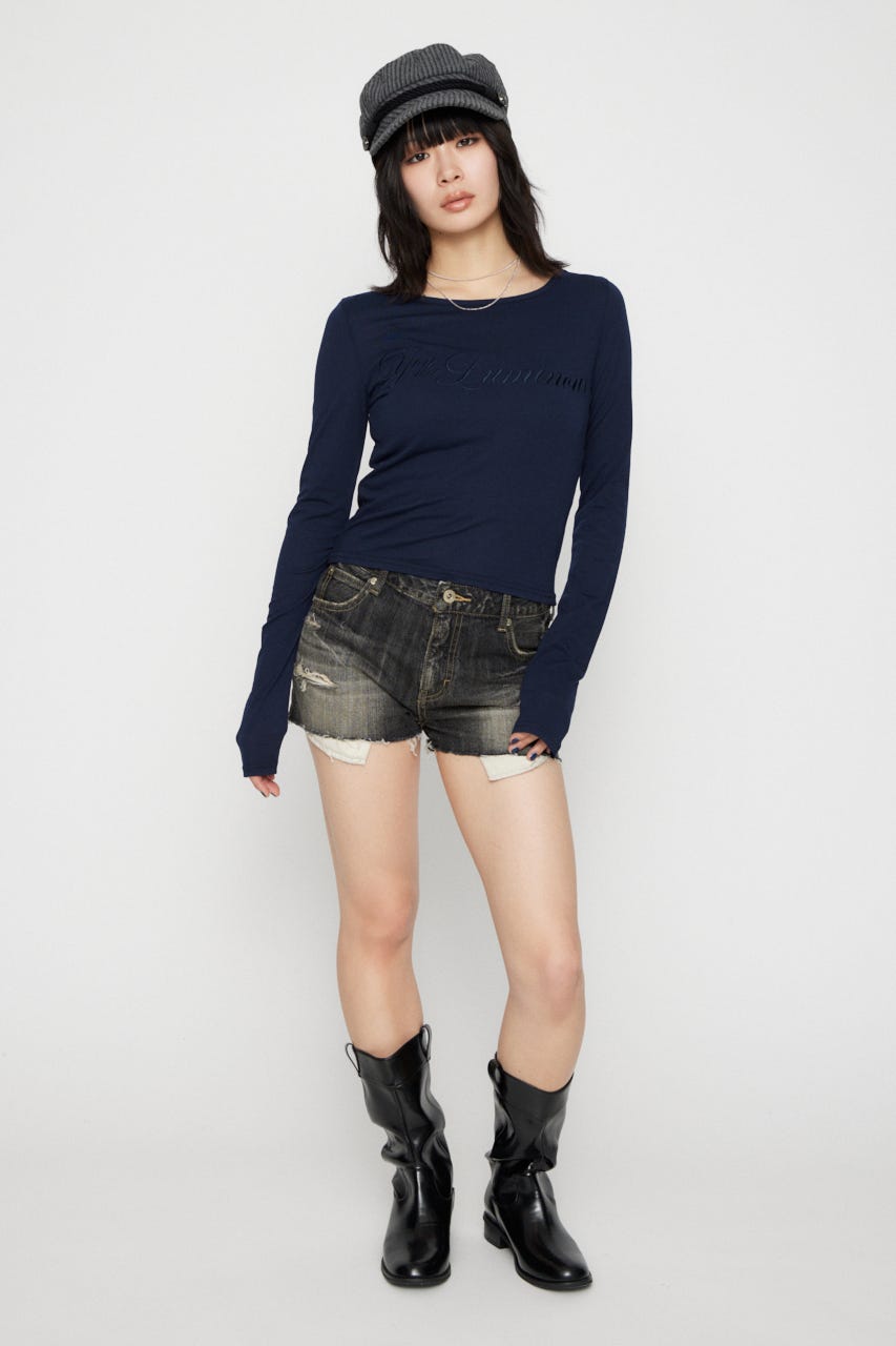 SAME COLOR LETTERING トップス NVY FREE