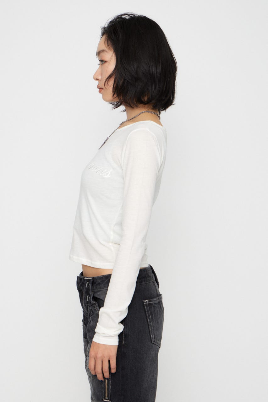 SAME COLOR LETTERING トップス O/WHT FREE