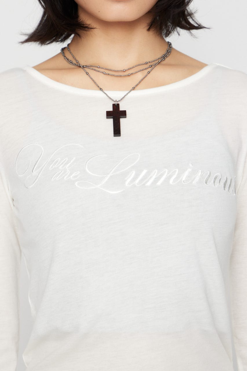 SAME COLOR LETTERING トップス O/WHT FREE