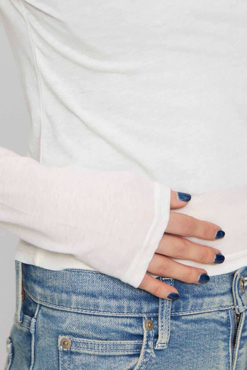 SAME COLOR LETTERING トップス O/WHT FREE