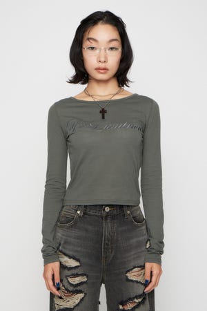 SAME COLOR LETTERING トップス