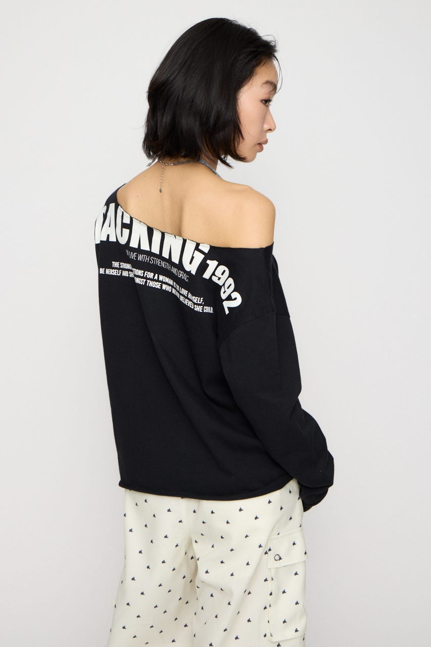 BACK PRINT LOOSEY トップス BLK FREE