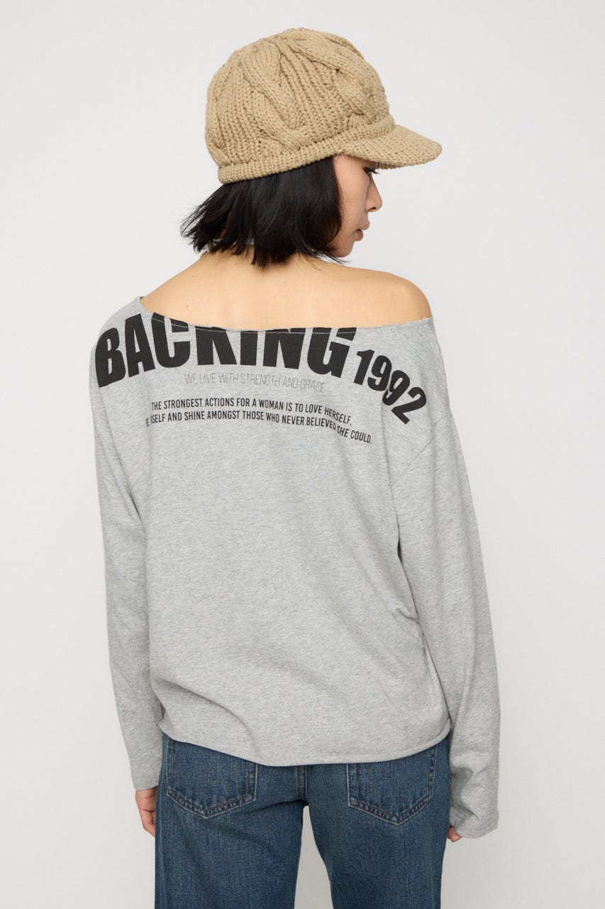BACK PRINT LOOSEY トップス T.GRY FREE