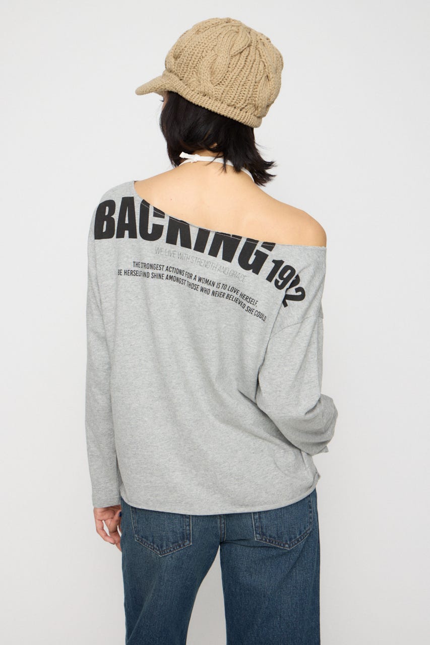BACK PRINT LOOSEY トップス T.GRY FREE