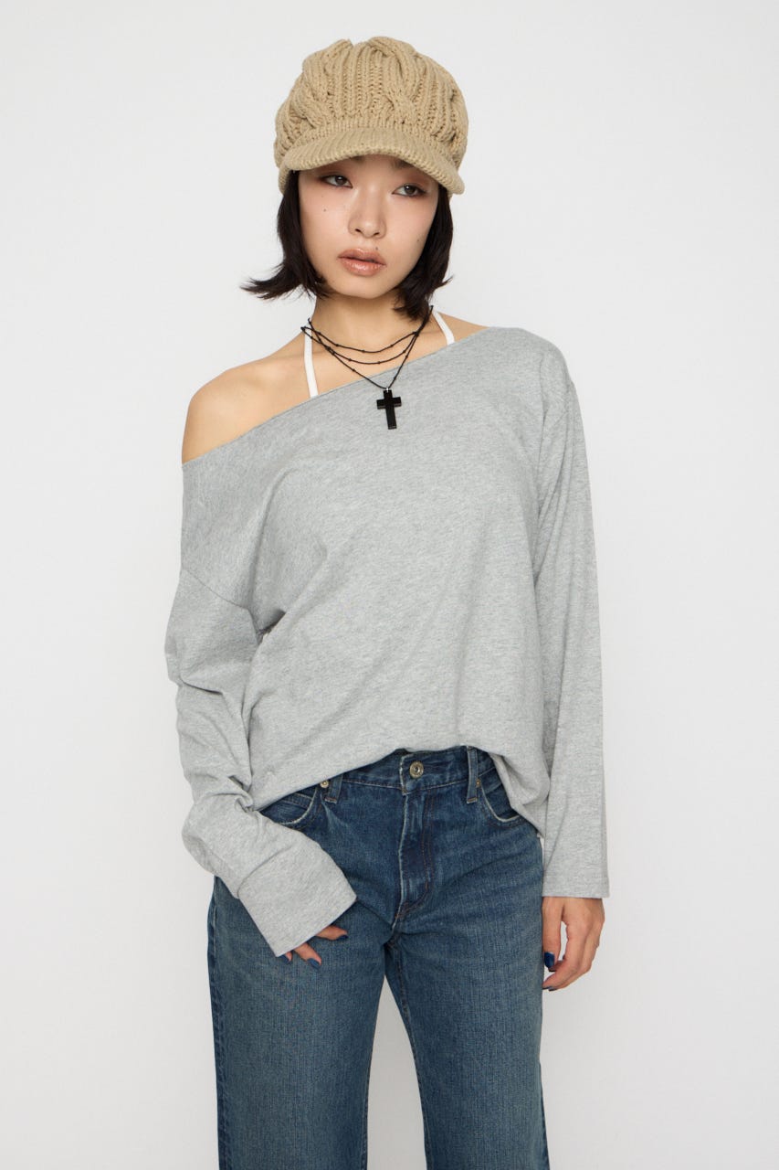 BACK PRINT LOOSEY トップス T.GRY FREE