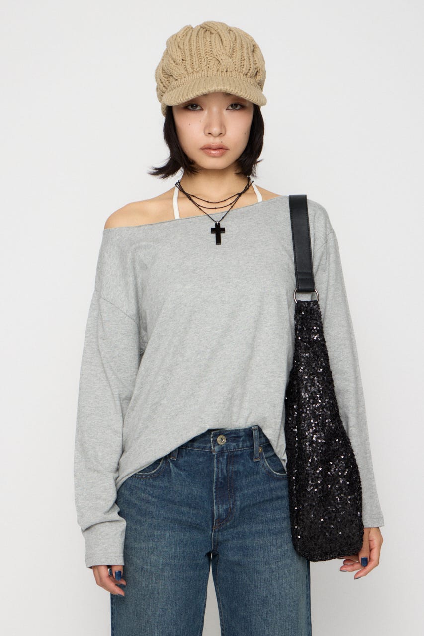 BACK PRINT LOOSEY トップス T.GRY FREE