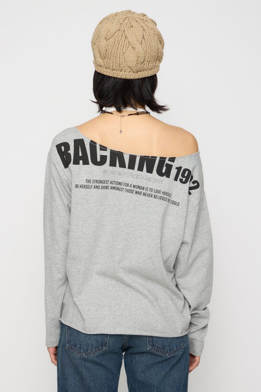 BACK PRINT LOOSEY トップス T.GRY FREE