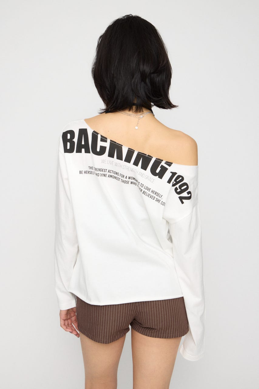 BACK PRINT LOOSEY トップス WHT FREE