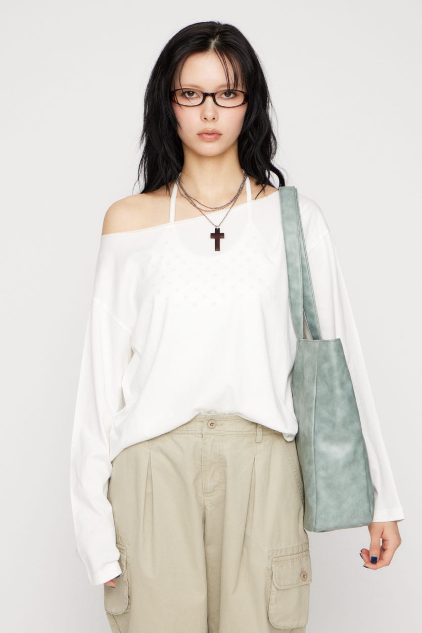 BACK PRINT LOOSEY トップス WHT FREE