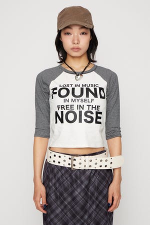 SLEEVE BORDER RAGLAN トップス