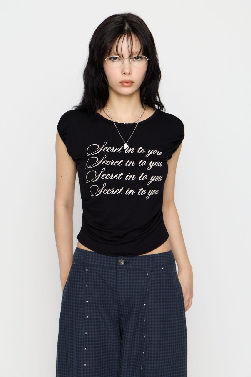 PUFF PRINT Tシャツ BLK FREE