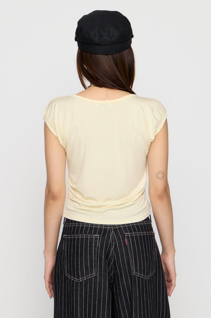 PUFF PRINT Tシャツ L/YEL FREE