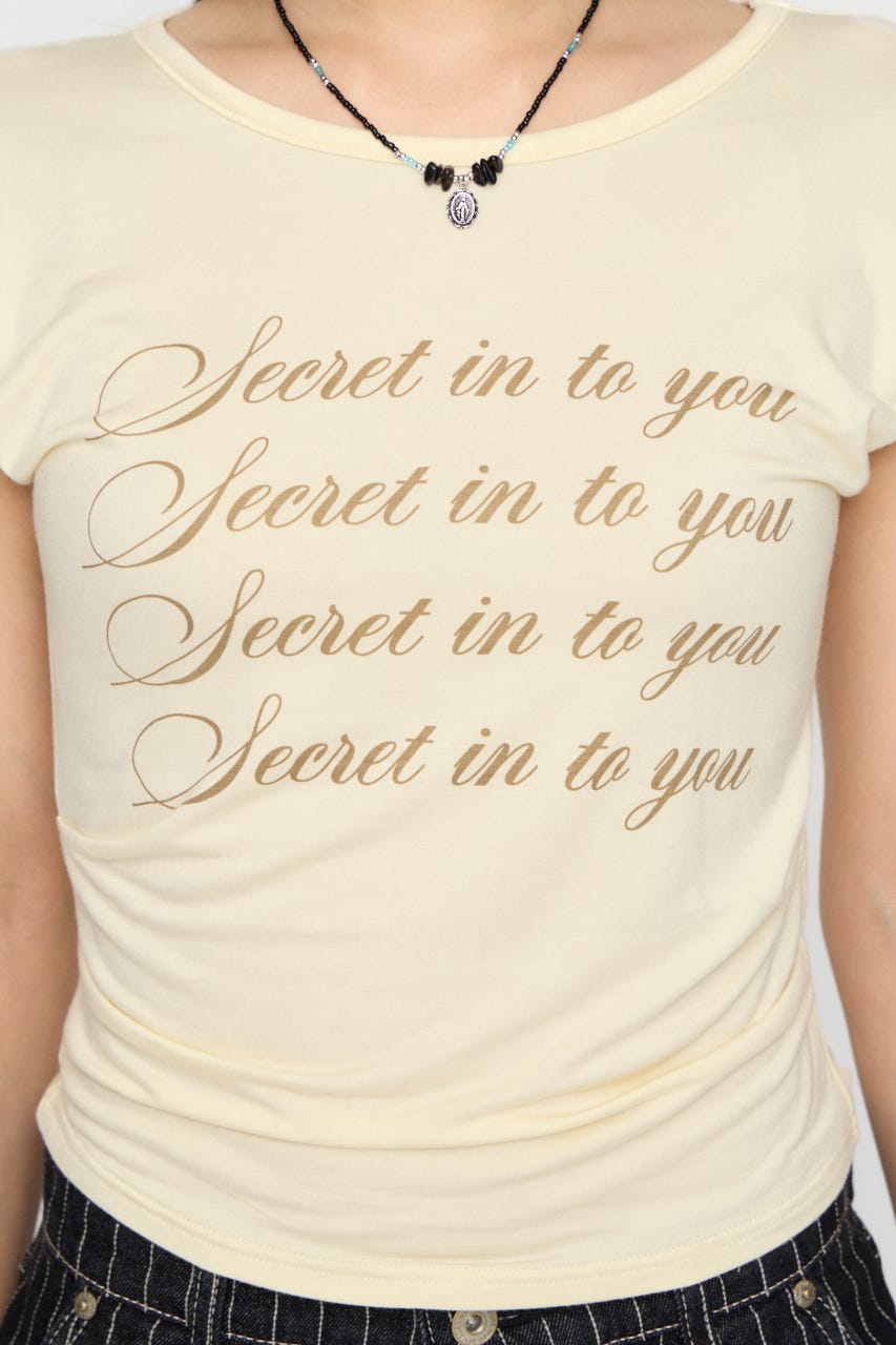 PUFF PRINT Tシャツ L/YEL FREE