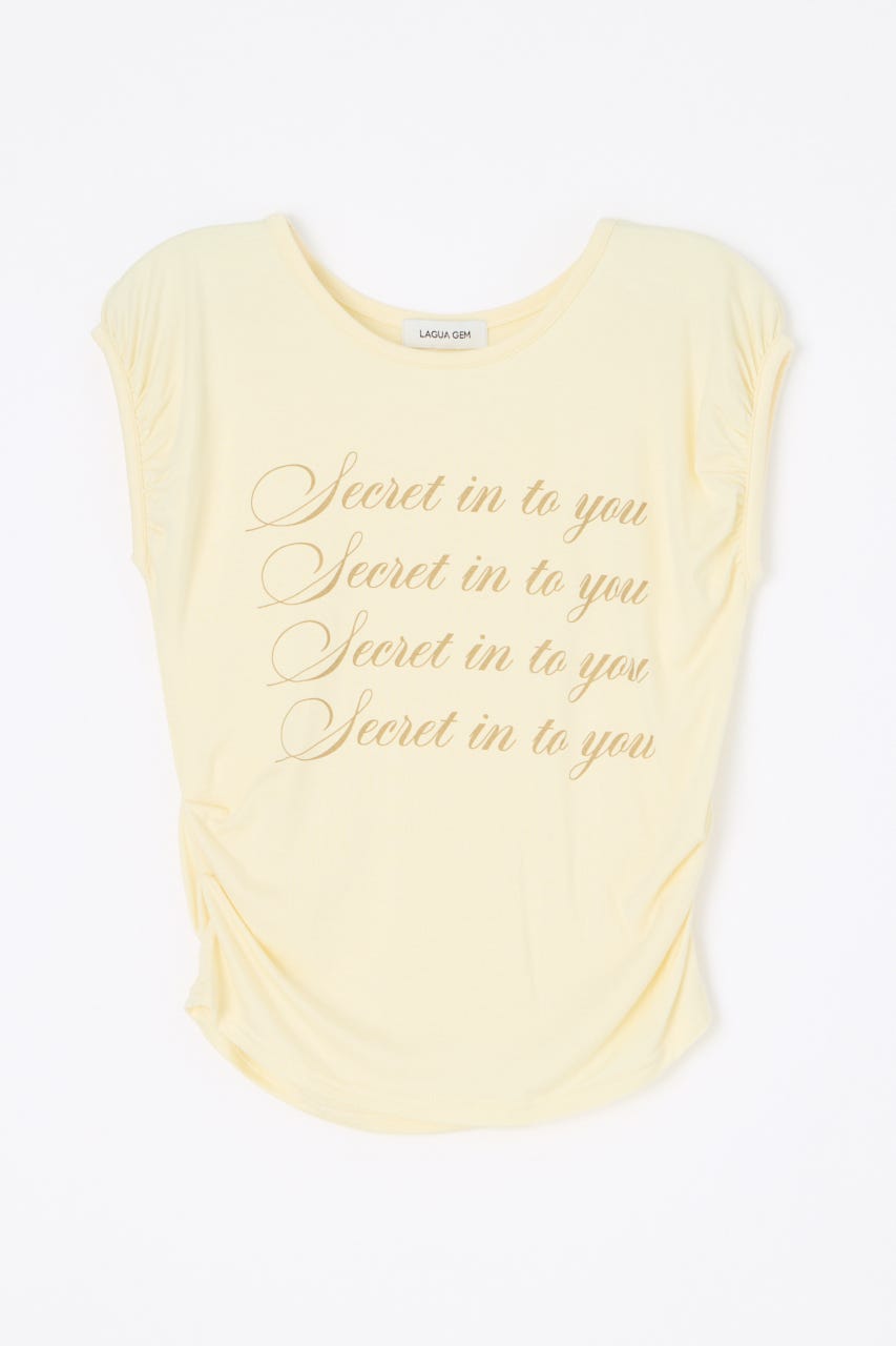 PUFF PRINT Tシャツ L/YEL FREE