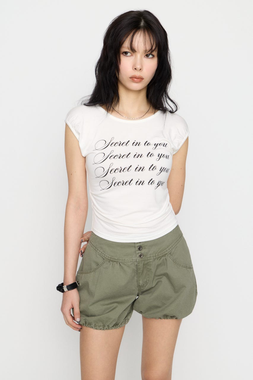 PUFF PRINT Tシャツ WHT FREE