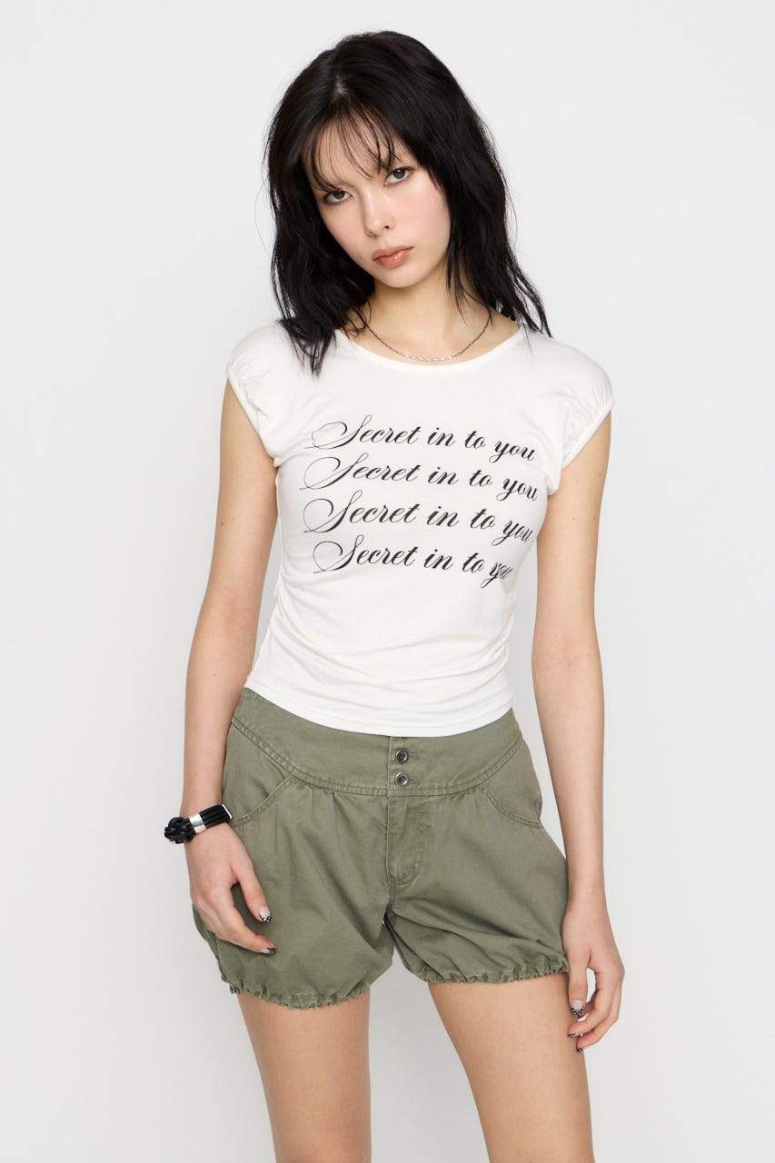 PUFF PRINT Tシャツ WHT FREE