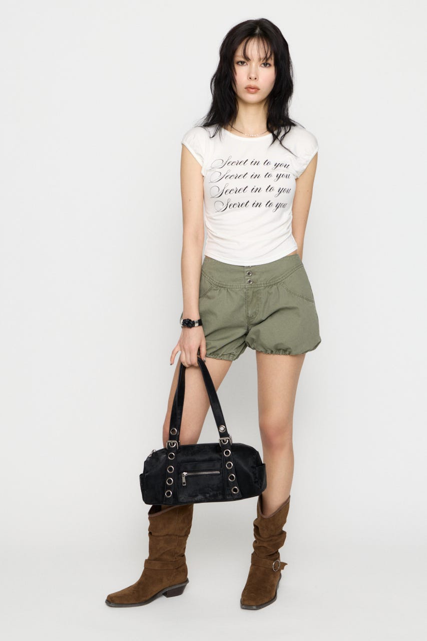 PUFF PRINT Tシャツ WHT FREE