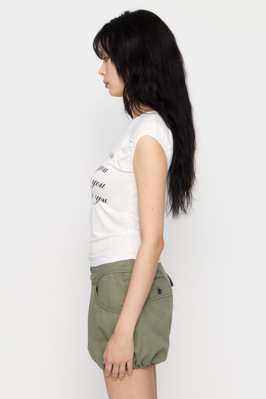 PUFF PRINT Tシャツ WHT FREE