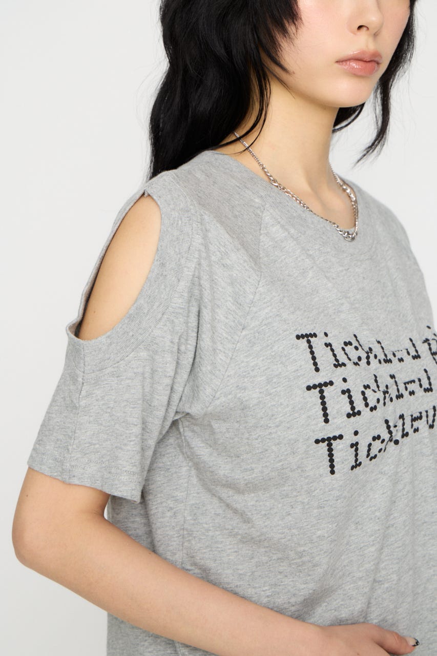 ASYMMETRY PRINT Tシャツ GRY FREE