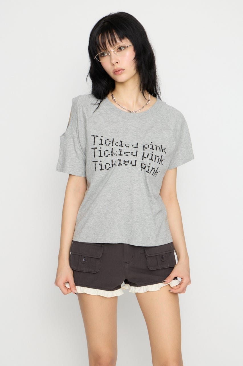 ASYMMETRY PRINT Tシャツ GRY FREE