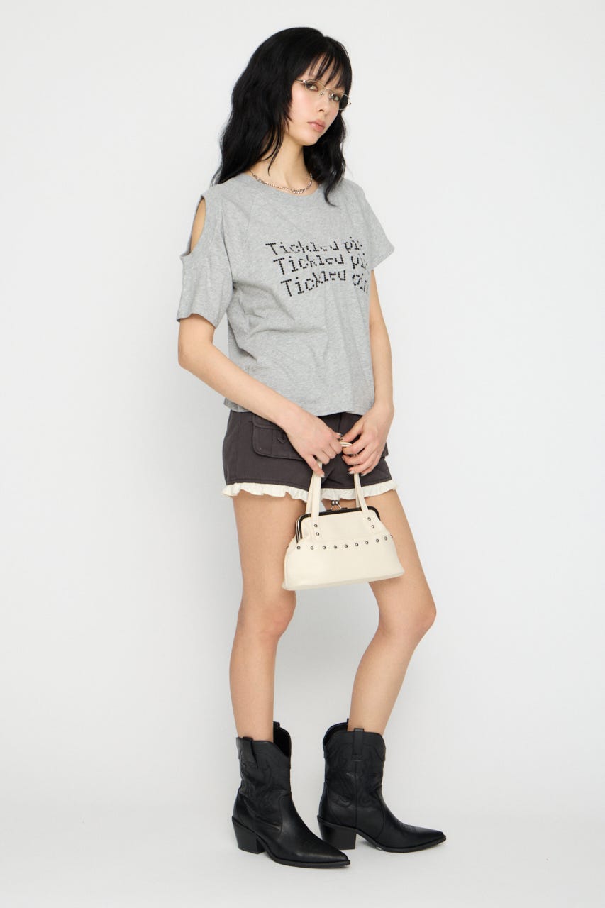 ASYMMETRY PRINT Tシャツ GRY FREE