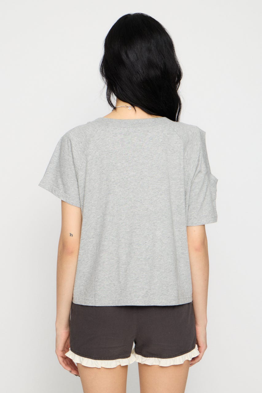 ASYMMETRY PRINT Tシャツ GRY FREE