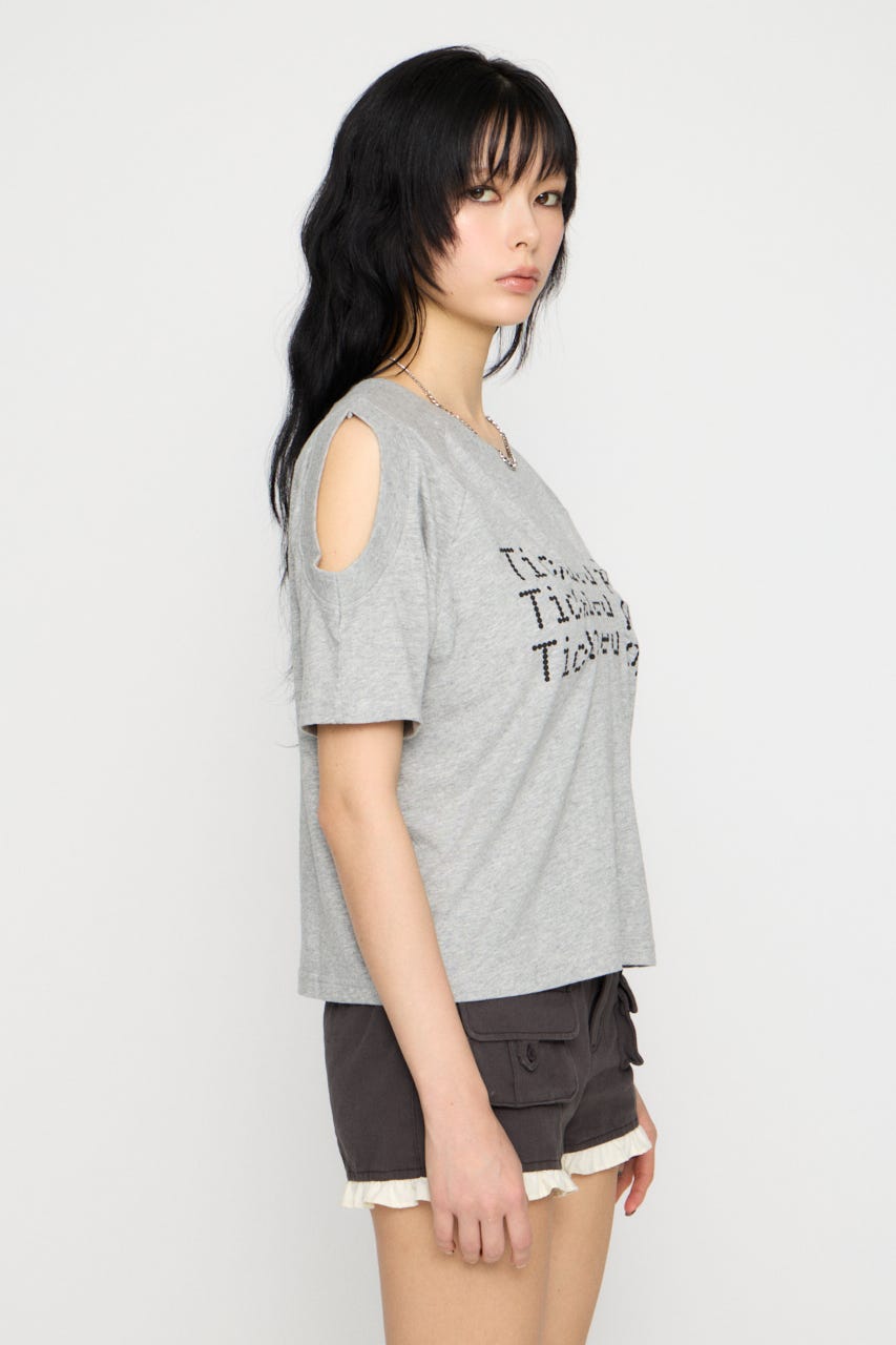 ASYMMETRY PRINT Tシャツ GRY FREE