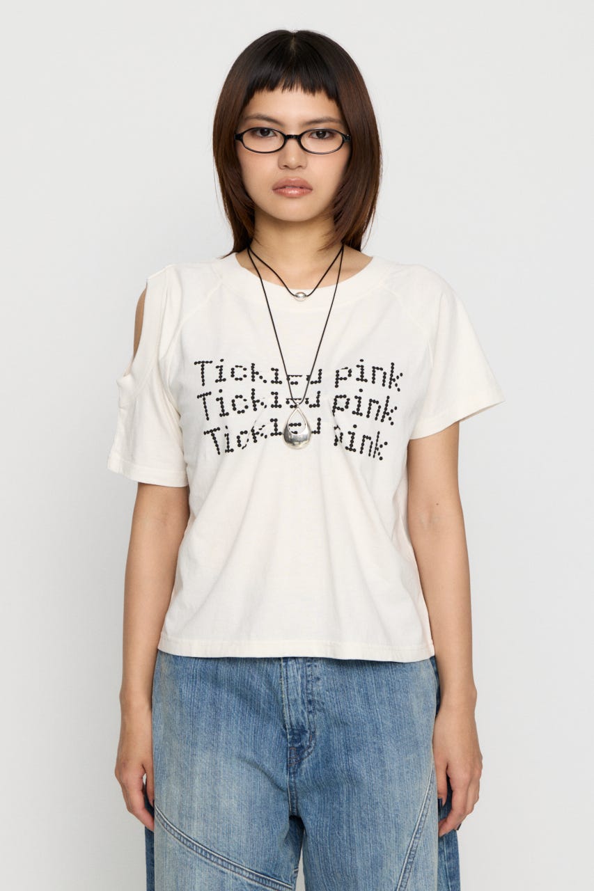ASYMMETRY PRINT Tシャツ WHT FREE