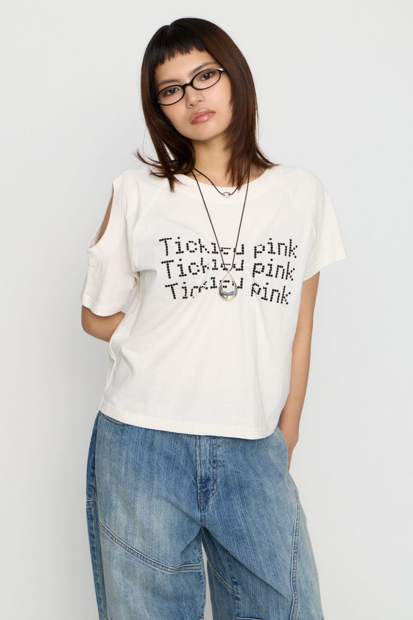 ASYMMETRY PRINT Tシャツ WHT FREE