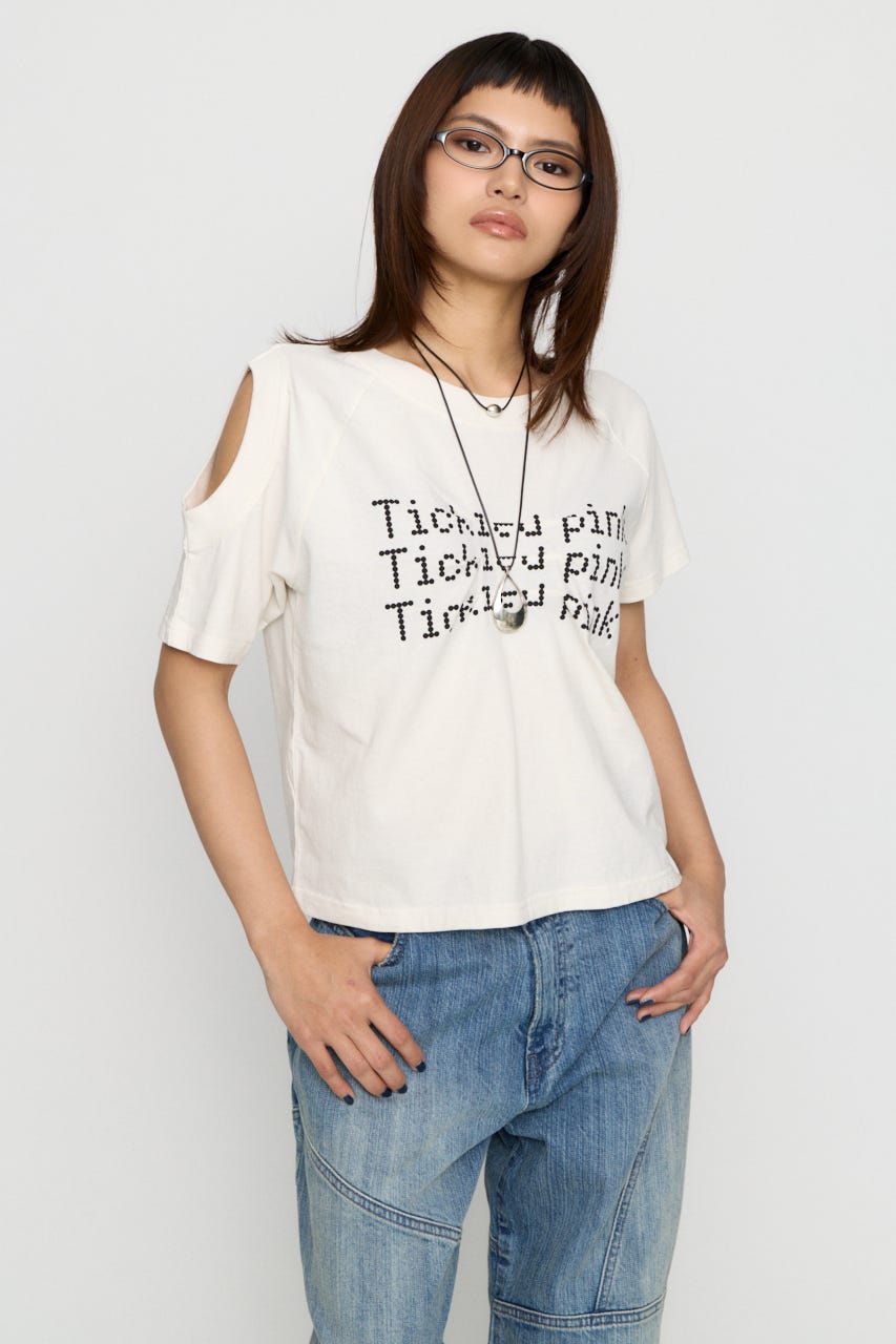 ASYMMETRY PRINT Tシャツ WHT FREE