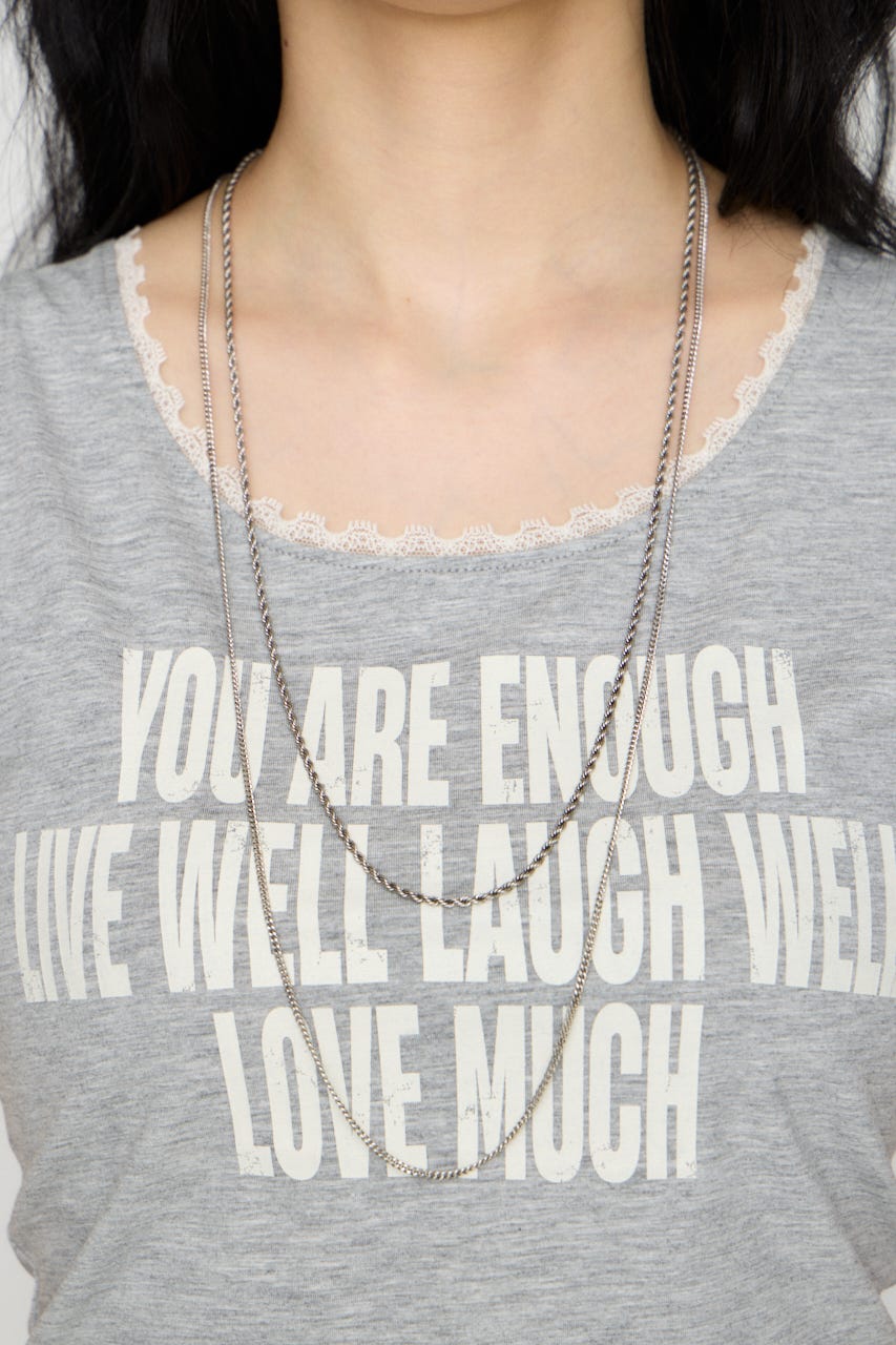 EDGE LACE PRINT タンクトップ T.GRY FREE