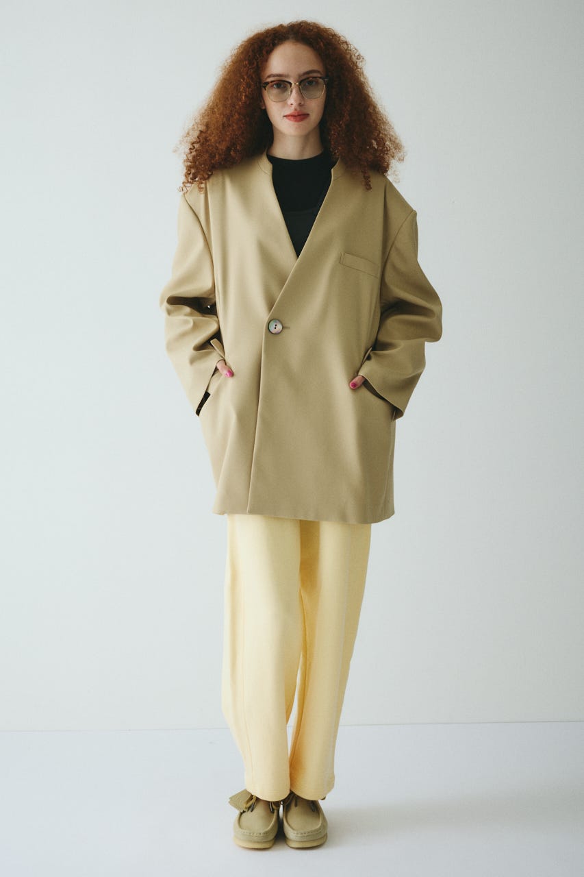 HeRIN.CYE No collor jacket グレー✖︎カーキ HeRIN.CYE | No collar over jacket (ジャケット ) |SHEL'TTER