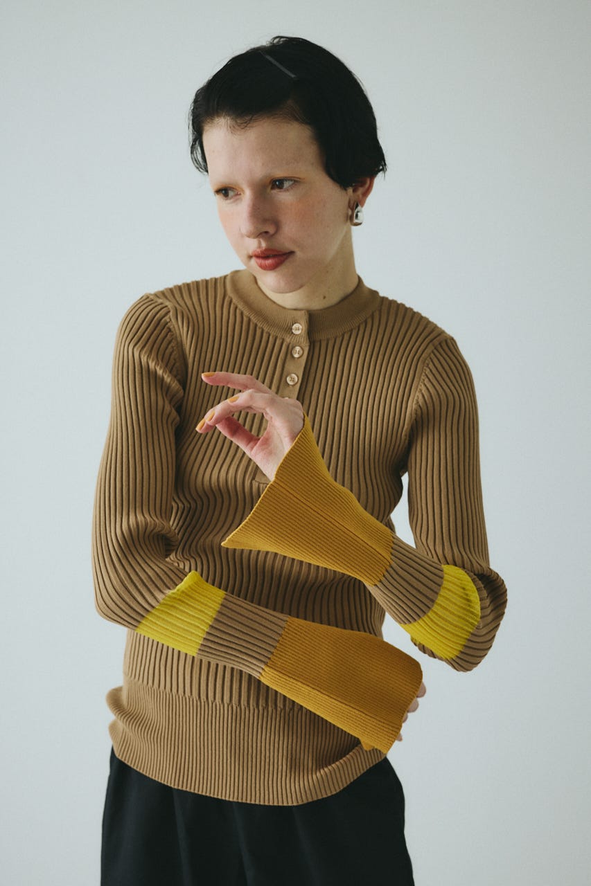HeRIN.CYE | Henley neck knit tops (ニット ) |SHEL'TTER WEBSTORE