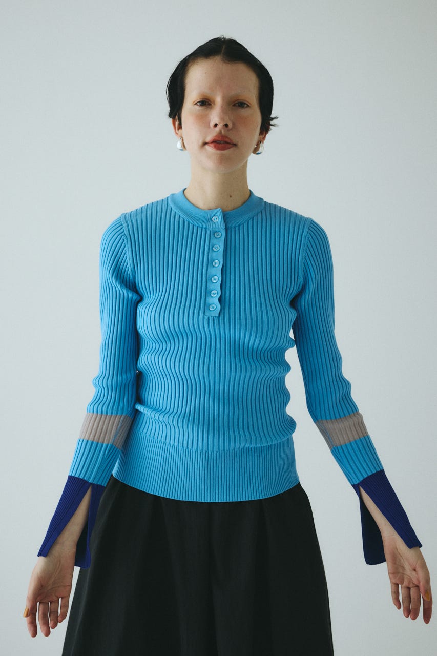 k*♡様 NKNIT / sheer wool henley neck KNIT Wool Sheer Knit Turtleneck | Karen Millen