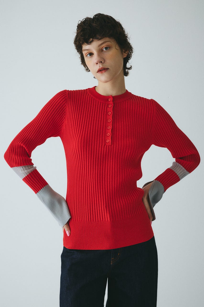 HeRIN.CYE | Henley neck knit tops (ニット ) |SHEL'TTER WEBSTORE