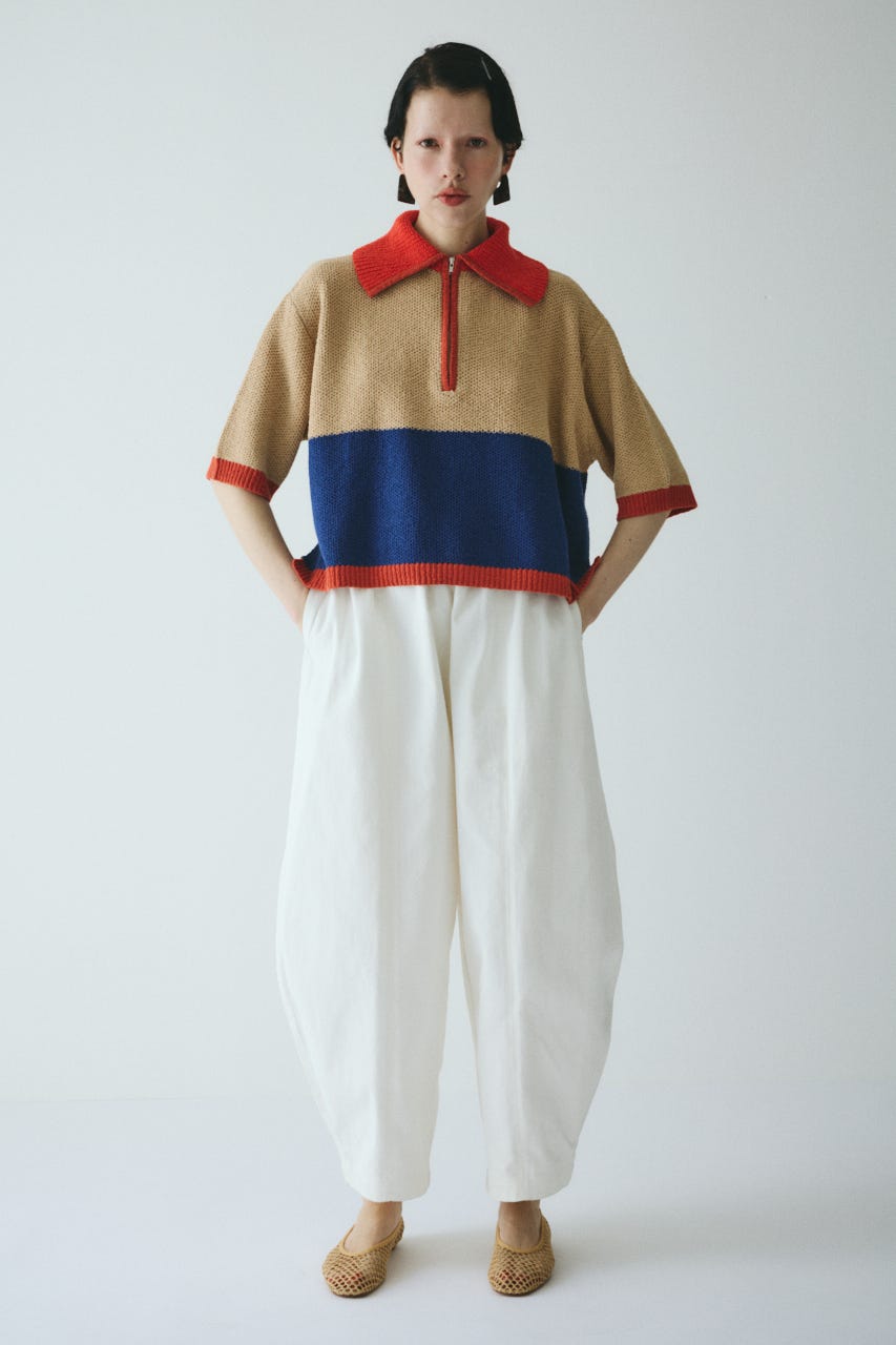 HeRIN.CYE | Bi color zip knit pullover (ニット ) |SHEL'TTER