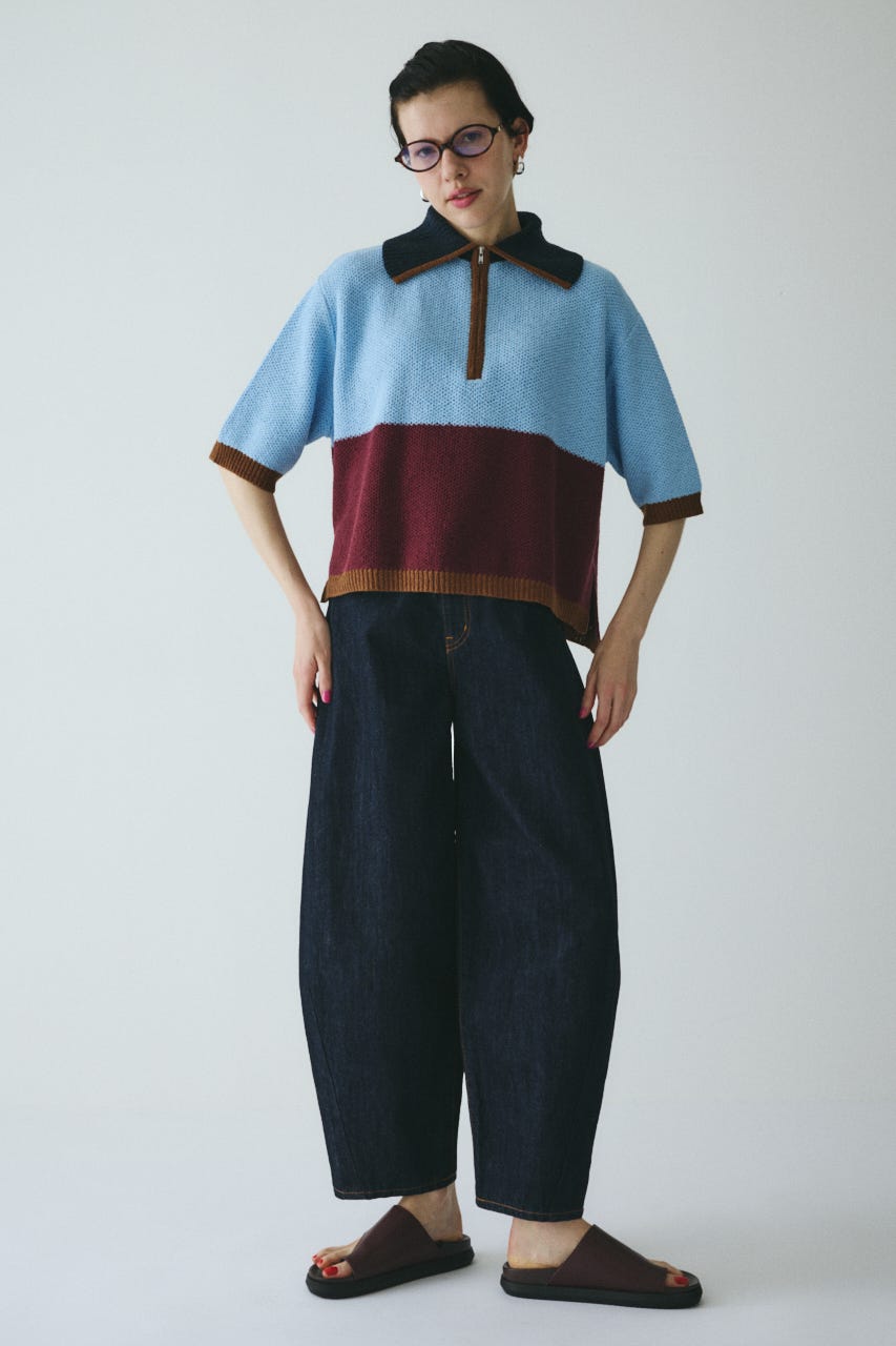 HeRIN.CYE | Bi color zip knit pullover (ニット ) |SHEL'TTER
