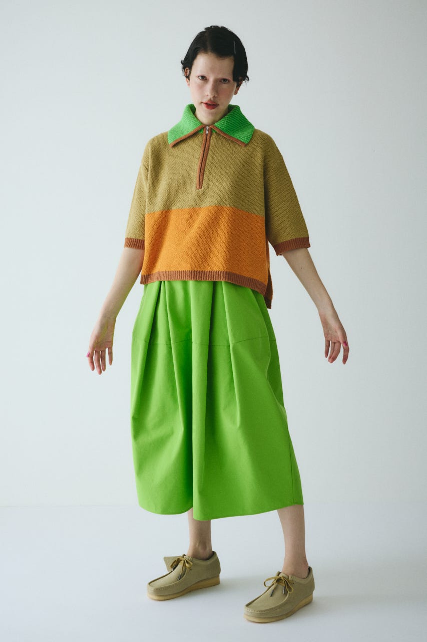 HeRIN.CYE | Bi color zip knit pullover (ニット ) |SHEL'TTER