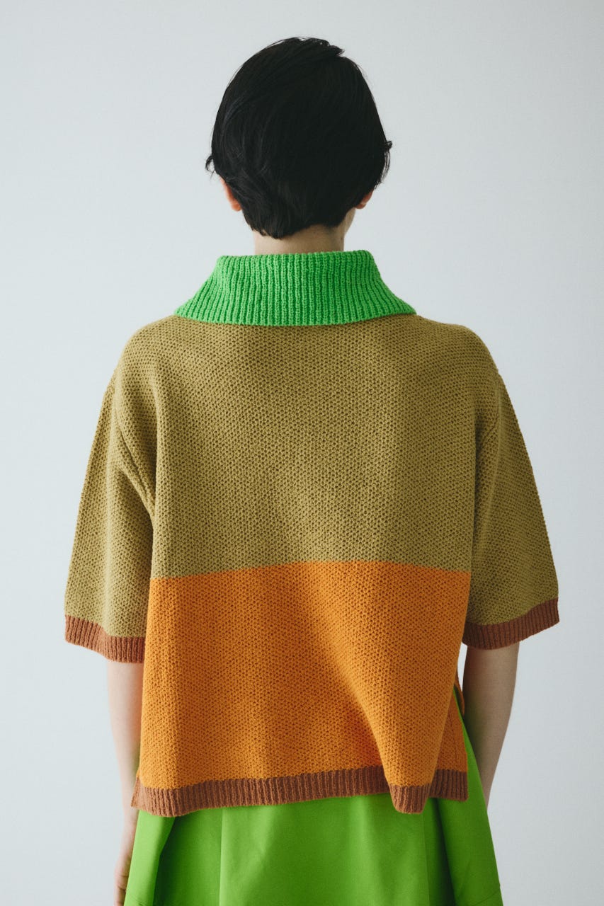 りえ　ソイネショップ HeRIN.CYE | Bi color zip knit pullover (ニット ) |SHEL'TTER