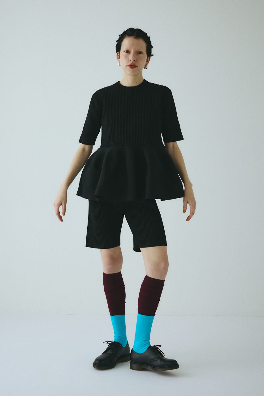 Knit half pants BLK 36