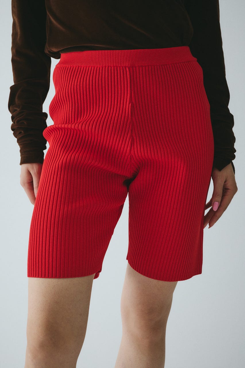 Knit half pants RED 36