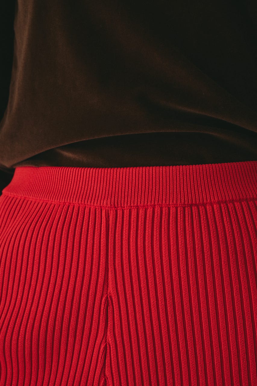 Knit half pants RED 36