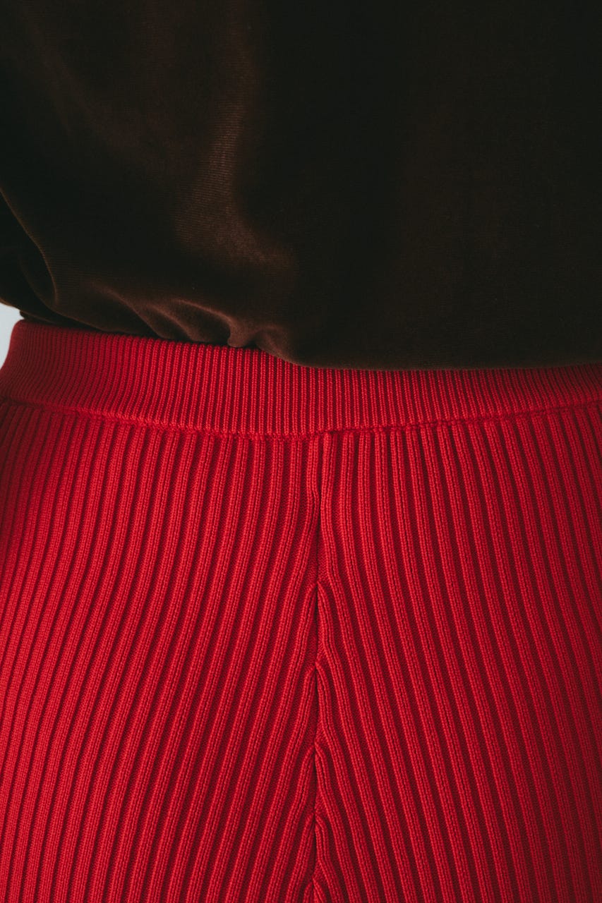 Knit half pants RED 36