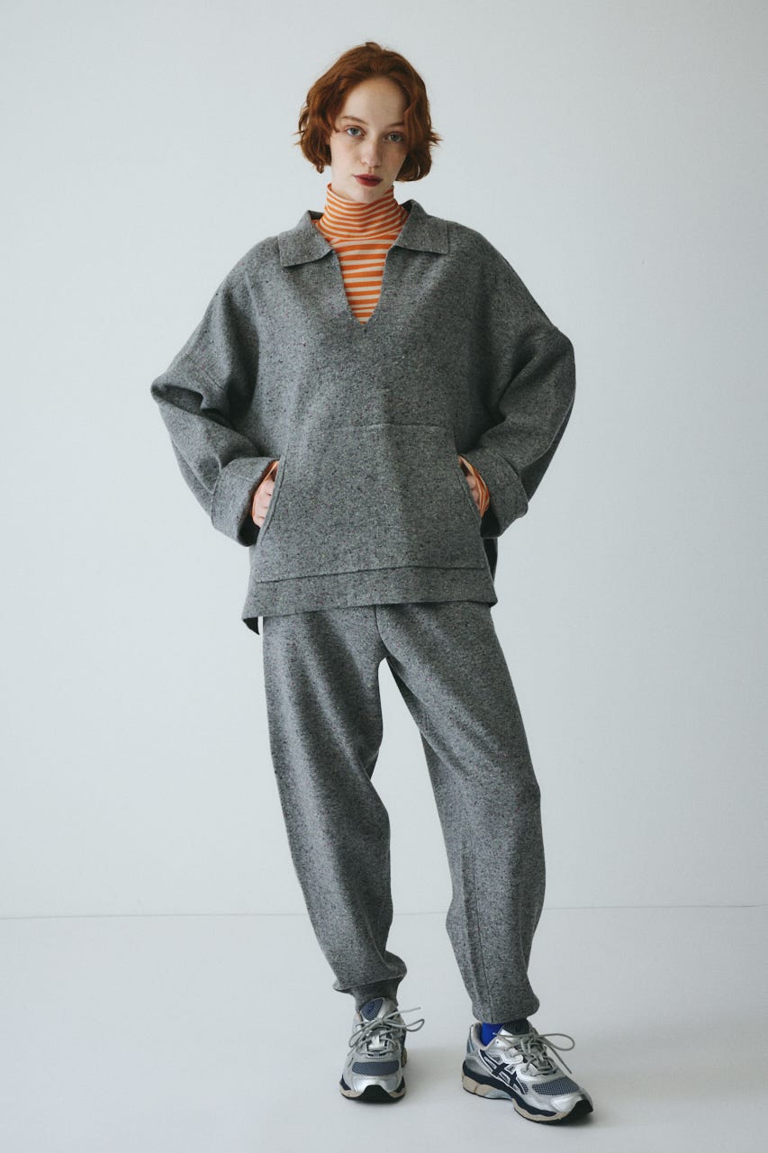 Nep cocoon knit pants GRY 38