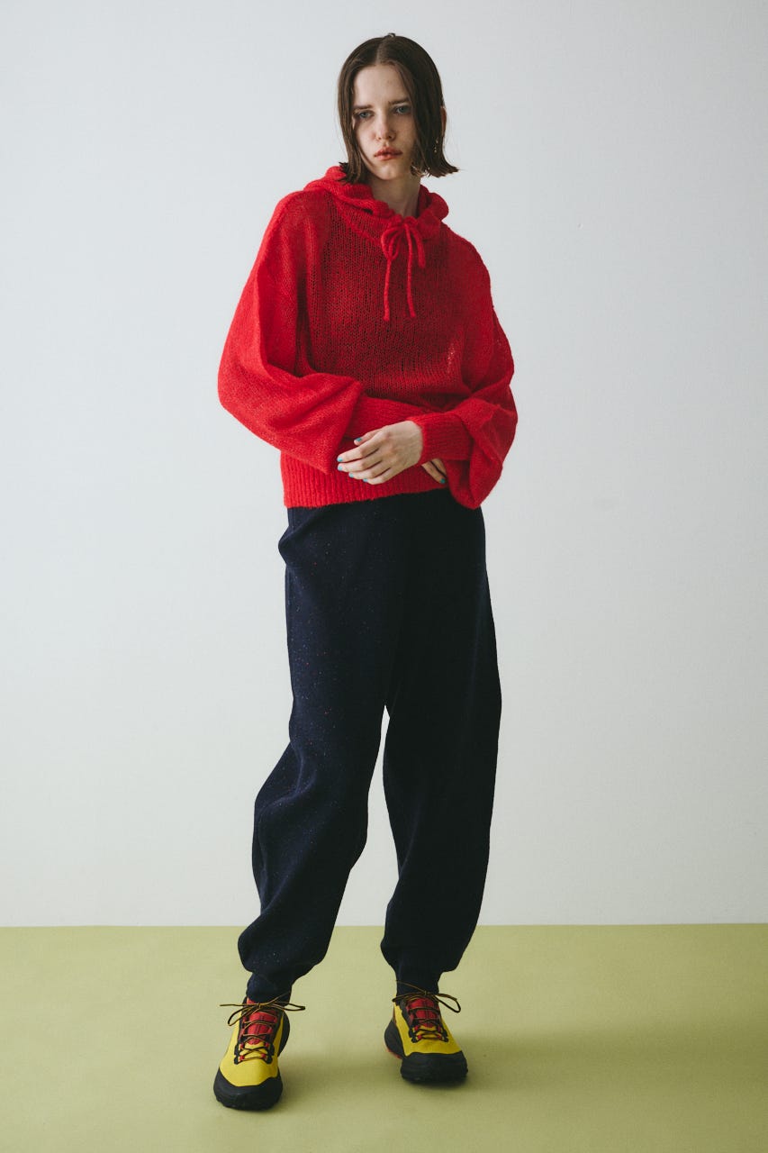 Nep cocoon knit pants NVY 38