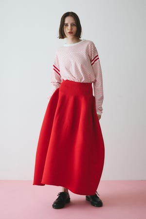 HeRIN.CYE　ヘリンドットサイ　アシンメトリーチェック　スカート セール】Asymmetry gather skirt (アシンメトリー ギャザー
