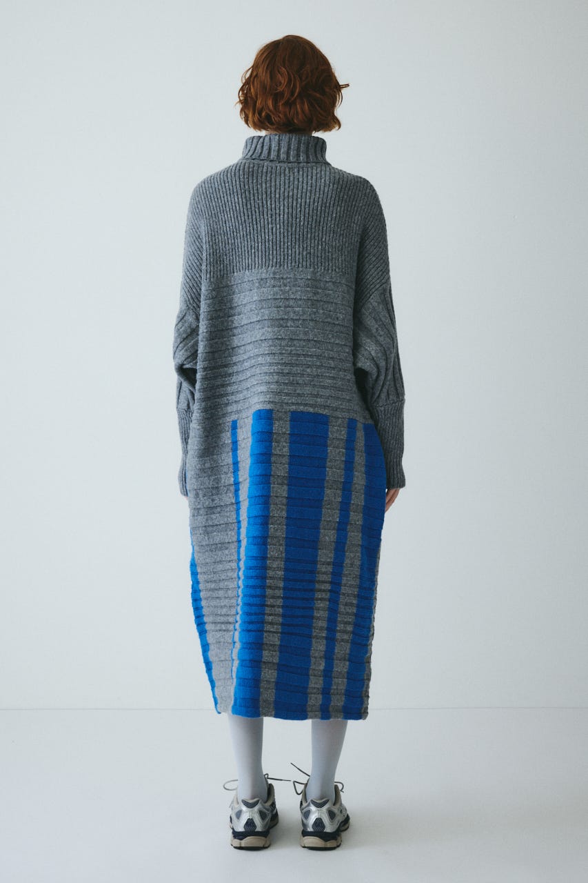 Box knit one-piece GRY FREE